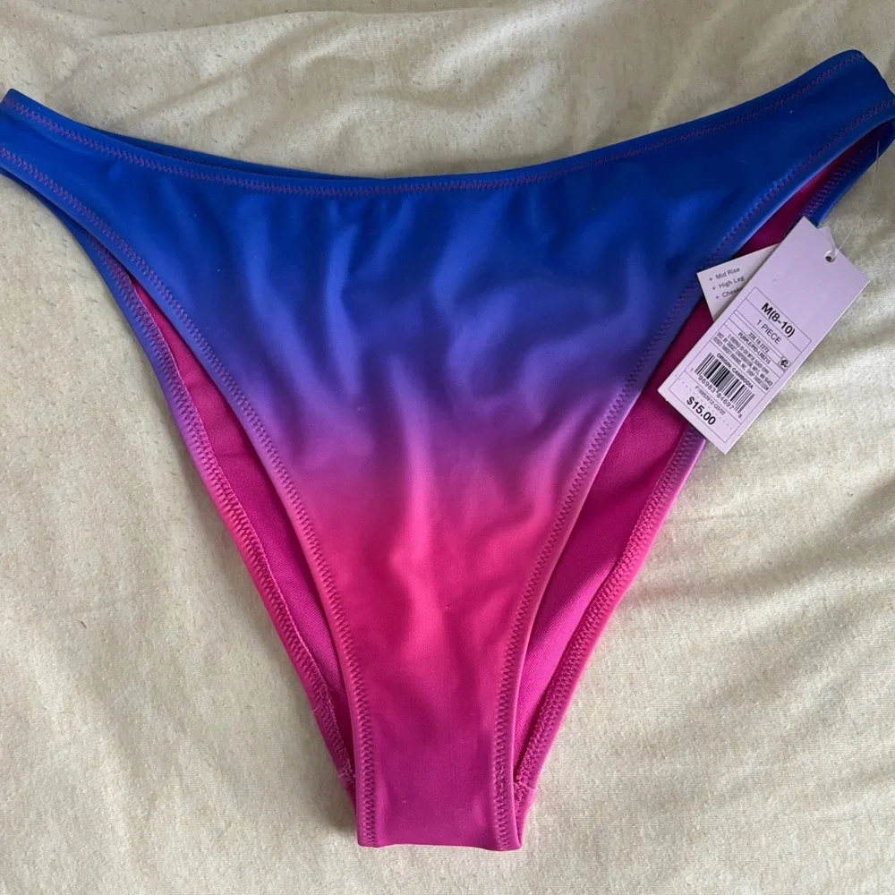 wild fable Ombre Blue to Pink High-Cut Swim Bottom
